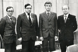 Александр Чеховской, Николай Заичков, Анатолий Гантварг и председатель спорткомитета БССР Валентин Сазанович.