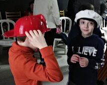 На занятиях.