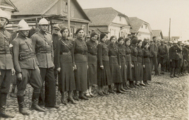 обровольная пожарная охрана во время смотра (1935 г.)