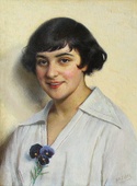 Юдель Пэн «Девушка с анютиными глазками. 1915 — 1917» 