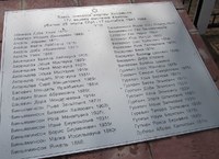 Таблички с фамилиями погибших.
