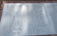 Таблички с фамилиями погибших.