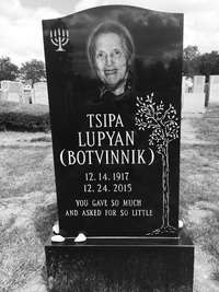 Памятник Циле Ботвинник-Лупьян в Нью-Джерси.
