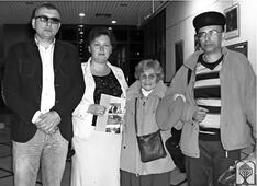 На презентации книги о Лизе. Слева направо: Александр Рыжий, Марина Шепелевич, Елизавета Чапник, друг семьи Чапник-Машевицких, Беэр-Шева, декабрь 2015 г.