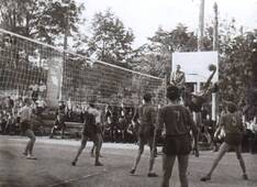 Самуил Френкель судит волейбольный матч.