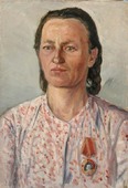 Островский А.С. Портрет А.А. Говоровской, знатной колхозницы. 1949. Х.м. 49,7х34,3. НХМ