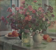 Островский А.С. Букет астр. 1961. Х.м. 60х66. Соб.семьи