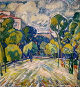 Островский А.С. Городская окраина. 1977. Х.м. 70х65. Соб.семьи