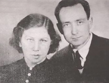 Макс Чарный и Жанна Ран после свадьбы.  1956 г.